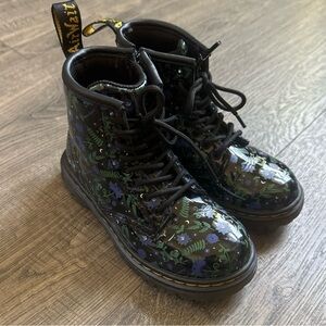Dr. Martens Kids Boots - Black with Floral Pattern